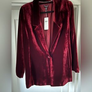 Eileen fisher size 14 velvet jacket in claret
